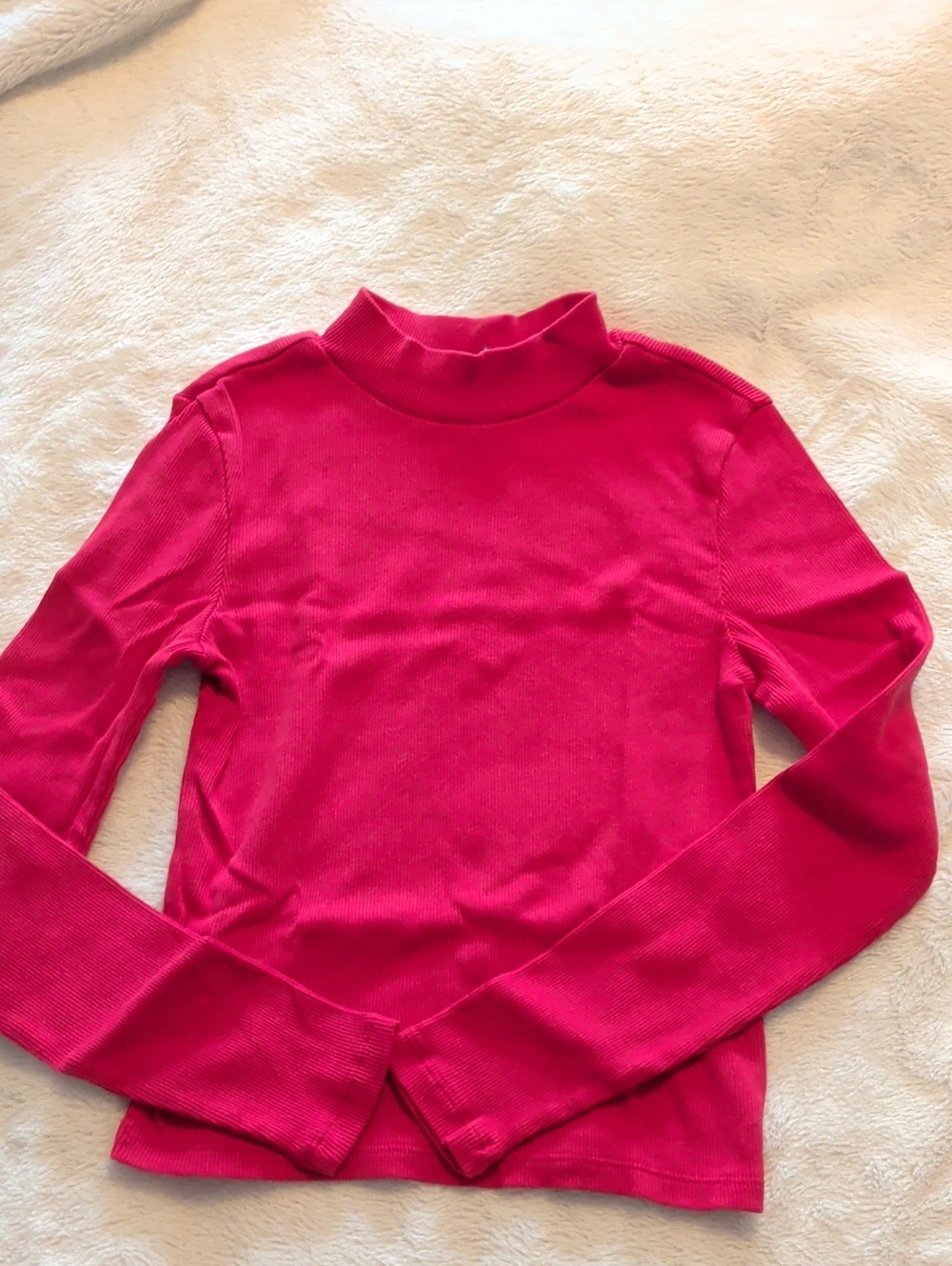 GAP Kids Ribbed Mock Neck Long-Sleeve Top - Red